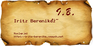 Iritz Bereniké névjegykártya